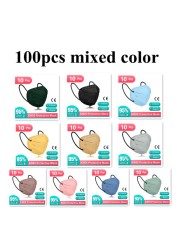 10-100pcs Morandi Color KN95 Mask 5 Layers Face Mask FFP2 Mask FFPP2 Mascarillas fpp2 Homologada Mascarillas KN95 Certificadas