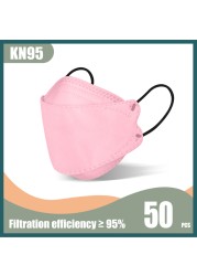 FFP2 قناع ملون KN95 قناع السمك FPP2 هومولوكادا 4 طبقات ffp2قناع أقنعة كورية للبالغين ffp2reuse zable Morandi Masque ffp 2