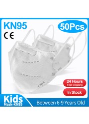 10-100pcs FFP2 Reusable Baby Mask CE Approved FPP2 Mascarillas Infantil 5 Layer Filter ffp2kids mask kn95 mascarillas niños