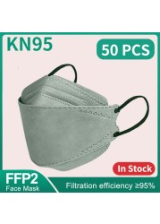 كوري KN95 أقنعة Mascherine FFP2 شهادة CE Mascarillas FPP2 رمادي Masque FFP 2 الكبار 4 طبقات قناع وجه واقي ffp2fan