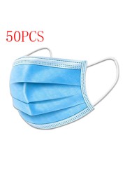 Nonwoven Disposable Masks 3 Layers Face Mask Breathable Disposable Mouth Mask Adult Mascarilla Mask 18 Hours Shipping