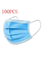 Nonwoven Disposable Masks 3 Layers Face Mask Breathable Disposable Mouth Mask Adult Mascarilla Mask 18 Hours Shipping