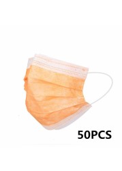 10-200pcs Mutilcolors Disposable Face Masks 3 Layers Protective Face Mask Face Mask Face Mask Adult Massage Mask