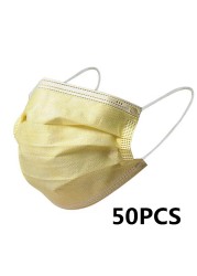 10-200pcs Mutilcolors Disposable Face Masks 3 Layers Protective Face Mask Face Mask Face Mask Adult Massage Mask