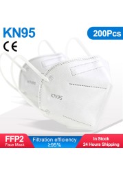 10-200pcs KN95 FFP2 Mask Mouth Mask 5 Layers Anti-droplets Protective KN 95 Face Masks Reusable KN95 ffp2fan CE Mascarillas