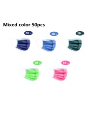 10-200pcs disposable adult face masks mascarillas quiurgicas homology adas 3 ply filter mouth face mask color mask christmas