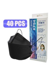 Certified ffp2 fpp2 Black Single Cloth KN95 Mask Respirator Protective Face Mask Mouth Mask Adult Mascarillas