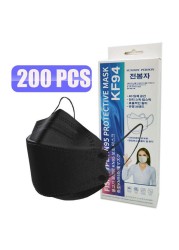 Certified ffp2 fpp2 Black Single Cloth KN95 Mask Respirator Protective Face Mask Mouth Mask Adult Mascarillas