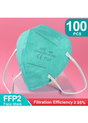 20-100pcs ffp2fan ce mascarillas ffp2reuse zable protective colors mouth mask kn95 masque ffpp2 mascarillas kn95 certificate