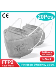 20-100pcs ffp2fan ce mascarillas ffp2reuse zable protective colors mouth mask kn95 masque ffpp2 mascarillas kn95 certificate