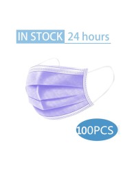 Mouth Masks 3-Layer Anti Dust Disposable Mascarillas 10/50/100 Pcs Non-woven Meltblown Cloth Masks Elastic Ear Loop Face Mask