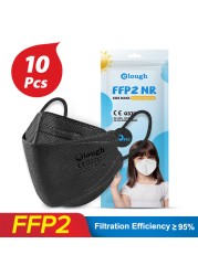 Kids Masks FFP2 Black KN95 Máscara Kids Mascarillas FPP2 niños quiurgicas homology adas FFP2 Mask Thickness Disposable Mask for Kids