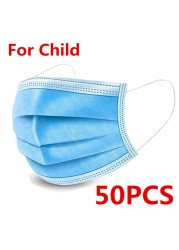 10-200pcs Disposable Kids Baby Masks Christmas Non-woven Face Mask 3 Layer Filter Ply Anti-dust Baby mascarillas quiurgicas