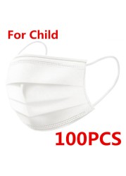 10-200pcs Disposable Kids Baby Masks Christmas Non-woven Face Mask 3 Layer Filter Ply Anti-dust Baby mascarillas quiurgicas