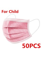 10-200pcs Disposable Kids Baby Masks Christmas Non-woven Face Mask 3 Layer Filter Ply Anti-dust Baby mascarillas quiurgicas