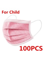 10-200pcs Disposable Kids Baby Masks Christmas Non-woven Face Mask 3 Layer Filter Ply Anti-dust Baby mascarillas quiurgicas