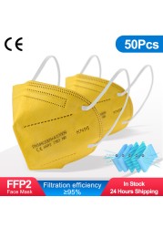 FFP2 قناع شهادة CE Mascarillas FPP2 Negras 5 طبقات ffp2fan 9 لون الكبار KN95 أقنعة FP2 Mondkapjes FFP 2