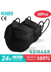 4D Mascarilla FPP2 Homolokada 4 Layers Respiratory Protective Face Mask CE KN95 Mascarillas Negras Reusable ffp2fan Certification