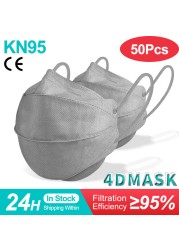 4D Mascarilla FPP2 Homolokada 4 Layers Respiratory Protective Face Mask CE KN95 Mascarillas Negras Reusable ffp2fan Certification