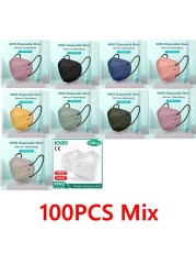 KN95 Masks Morandi Color Mascarillas FPP2 10-100pcs 5 Layers Mascherine FFP2 Adult ffp2fan Black FP2 Approved Mask FFPP2 Europe