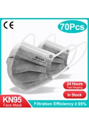 10-200pcs KN95 Masks Mascarilla fpp2 homologada 5 Layers CE Disposable Face Mask Activated KN 95 Mascarillas FPP2 FFP2mask