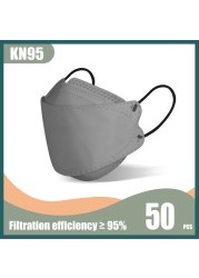 KN95 Fish Mask FPP2 Masks Morandi mascherine ffp2 4 Layer KF94mask Black Face Mask FFPP2 Approved FP2 Mascarillas 10-100pcs