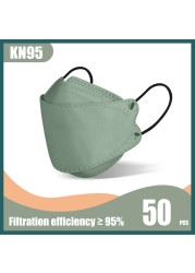 KN95 Fish Mask FPP2 Masks Morandi mascherine ffp2 4 Layer KF94mask Black Face Mask FFPP2 Approved FP2 Mascarillas 10-100pcs