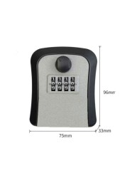 Wall Mounted Key Safe Weatherproof No. 4 Combination Key Storage Box Locks Indoor & Outdoor Password Key Box Key Box Locks