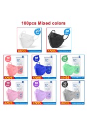 Mascarillas FPP2 Negras KN95 Mask mascarilla fpp2 Homeopathic Protective Respirator Adult FPP2 Colorful Masks ffpp2 ffp2necce