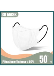 Disposable Protective Mask Morandi Black Masks 3D Adult 4 Ply 95% Filtration Mascarillas quiurgicas Homeopathic No Nose Bridge