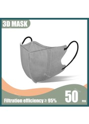 Disposable Protective Mask Morandi Black Masks 3D Adult 4 Ply 95% Filtration Mascarillas quiurgicas Homeopathic No Nose Bridge