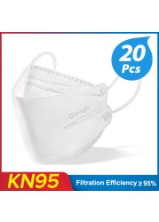 10-100 قطعة KN95 CE ffp2mascarilla الجهاز التنفسي fpp2 homology ada Europa قناع الوجه الكورية Mascherina ffp2 4 رقائق الغبار قناع