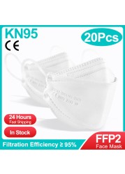 قناع الأسماك FFP2 شهادة CE Mascarillas FPP2 وافق FP2 التنفس الكبار واقية الفم قابلة لإعادة الاستخدام أقنعة الوجه KN95 ffp2mascarillas