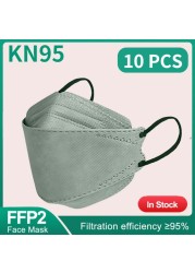 قناع السمك ffp2 Mascarillas FPP2 KN95 Morandi ffp2fan 4 طبقة تنفس وافق أقنعة الوجه FFP2 تنفس غطاء للفم قناع