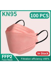 قناع السمك ffp2 Mascarillas FPP2 KN95 Morandi ffp2fan 4 طبقة تنفس وافق أقنعة الوجه FFP2 تنفس غطاء للفم قناع