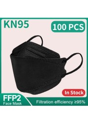 Korean KN95 Masks Adult Masque FFP2 Mascarillas FPP2 Gay Black Morandi 4 Layers Face Mask Face Protector ffp2fan CE