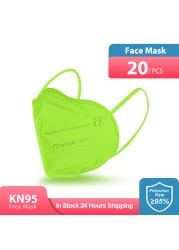 Elough colores kn95 masks ffp2 mascarillas fpp2 negras adultos certified fpp2 ffp2masque noir mask reusable ffp2 face mask