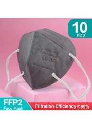 قناع ffp2 negras ffp2 متعدد الألوان ffp2 mascarillas kn95 mascarillas fpp2 قابل لإعادة الاستخدام ce قناع واقٍ الجهاز التنفسي fpp2 mascarillas