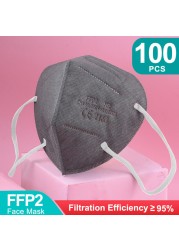 قناع ffp2 negras ffp2 متعدد الألوان ffp2 mascarillas kn95 mascarillas fpp2 قابل لإعادة الاستخدام ce قناع واقٍ الجهاز التنفسي fpp2 mascarillas