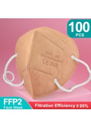 قناع ffp2 negras ffp2 متعدد الألوان ffp2 mascarillas kn95 mascarillas fpp2 قابل لإعادة الاستخدام ce قناع واقٍ الجهاز التنفسي fpp2 mascarillas