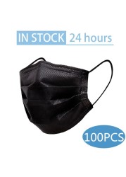 10-500pcs Adult Disposable Visible Face Masks 8 Colors Homeopathic Mascarias Protective Mask Black Color