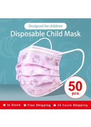 10-200pcs Mascarillas Niños Disposable Kids Mask Boy Girl Kitty Cat Car Animals Cartoon Children Face Mouth Masks Masque Enfant