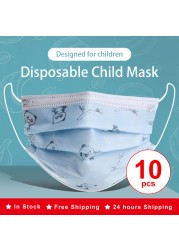 10-200pcs Mascarillas Niños Disposable Kids Mask Boy Girl Kitty Cat Car Animals Cartoon Children Face Mouth Masks Masque Enfant