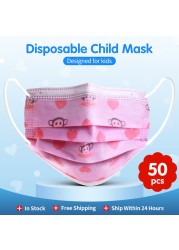 10-200pcs Mascarillas Niños Disposable Kids Mask Boy Girl Kitty Cat Car Animals Cartoon Children Face Mouth Masks Masque Enfant