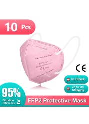 5 Layer Masks KN95 Mask ffp2mascarillas FFP2 Homeopathic Face Mask FPP2 Mouth Mask Protection Mascara Face FFP3 Mask CE Adult