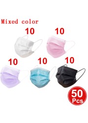 Disposable baby mask 3 layers colorful non woven baby masks for kids