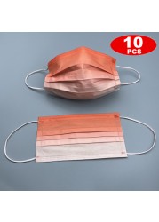 100 Gradient Disposable Mask Matte Printing Face Masks Adult 3 Ply Nonwove Maschera Protective Mouth Cover Unisex Jetable Mask