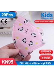 10-100pcs 5 Layers KN95 Face Mask FFP2 Mascarillas for 0-5 Years Children Masque Filter ffp2fan Dustproof mascarilla fpp2 homology ada