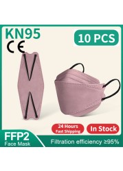 قناع KN95 للأطفال FFP2 Mascarillas FPP2 Niños homology ada قناع وجه كوري 4 شرائح الأسماك ffp2maske قناع Morandi كيندر