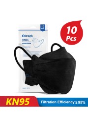 KN95 قناع 4 طبقات سلامة KN95 أقنعة غبار FFP2 تنفس تصفية FFP2Mask الوجه قناع واقٍ الغبار FFP2 FFP3